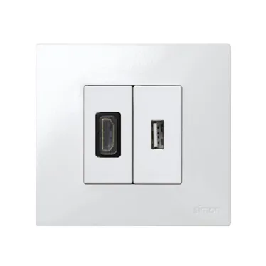 Разъём HDMI, узкий, (мама-мама), S27, белый