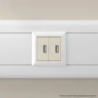 Avanti USB зарядное устройство ''Ванильная дымка'', 2.1А, 2 модульная