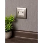 Валенсия лицевая панель розетки Phone 1-местная кашемир