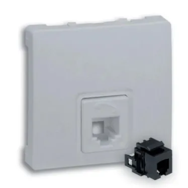 Розетка телефонная RJ11, S73L, алюминий