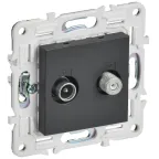 SKANDY Розетка двойная TV+SAT SK-A13T титан IEK