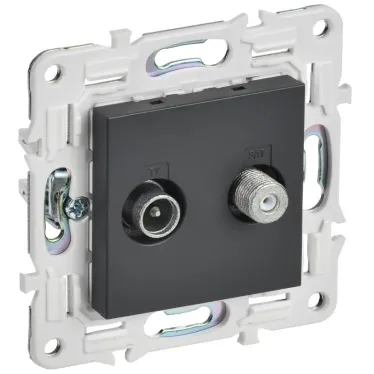 SKANDY Розетка двойная TV+SAT SK-A13T титан IEK