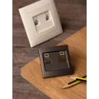 Валенсия лицевая панель розетки RJ-45 2-местная графит