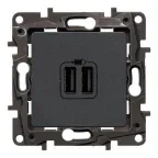 ETIKA Зарядное устройство с двумя USBразьемами 240В/5В 2400мА антрацит