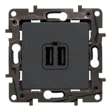 ETIKA Зарядное устройство с двумя USBразьемами 240В/5В 2400мА антрацит