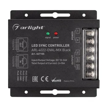 Контроллер ARL-4022-OVAL-MIX Black (12-24V, 2x10A, ПДУ, RF) (ARL, IP20 Металл, 2 года)