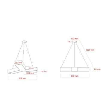 Светильник LED Geometria Igrek SPO-141-W-40K-028 28Вт 4000K 1750Лм IP40 600х80 белый подвесной драйвер внутри