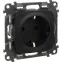 Valena ALLURE Розетка силовая 2К+З 16А 250В с лицевой панелью винтовые зажимы антрацит