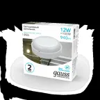 Светильник светодиодный ДБП 12 Вт 940 лм 4000К AC 220В Белый IP65 круг D140х48мм Пластик ЖКХ Elementary Gauss