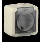 Розетка наружная с заземлением без шторок слоноваякость IP44