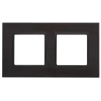 Рамка на 2 поста, металл, Эра Elegance, чёрный+антр, 14-5202-05