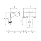 Зажим балочный 3-8мм с винтом М6х9 PROxima