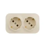 Quteo Розетка двойная с заземлением без шторок - 16 A - 250 В IP 20 - Слоновая кость