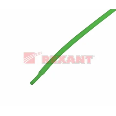 Термоусаживаемая трубка 2,0 1,0 мм, зеленая, упаковка 50 шт. по 1 м, REXANT