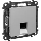 Valena LIFE Розетка информационная RJ45 категория 5е UTP с лицевой панелью алюминий