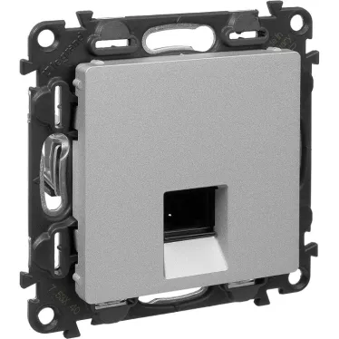 Valena LIFE Розетка информационная RJ45 категория 5е UTP с лицевой панелью алюминий