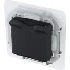 Розетка 2К+З IP 44 с откидной крышкой и шторками немецкий стандарт 16 А 250 В~ INSPIRIA антрацит