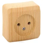 ЭТЮД Розетка наружная без заземления без шторок сосна