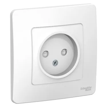BLANCA скрытой установки розетка без заземления со шторками, 16А, 250В, белый