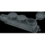 Колодка Navigator 61 372 NCA-BLR2-03-16A-E-IP44-BL 3гн с/з каучук черная