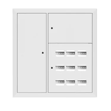 Щит этажный 9 кв. RAL9003 3 окна в ряд по гориз. слаботочный отсек слева (1000х950х150) EKF PROxima