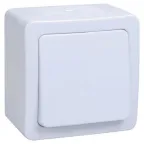 Гермес PLUS Выключатель одноклавишный проходной наружный белый IP54