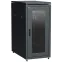 Шкаф напольный сетевой 19'' LINEA N 24U 800х1000мм стеклянная передняя дверь. задняя металлическая черный