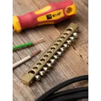 Шина PEN ноль-земля 6х9мм 12 отверстий латунь крепеж по краям PROxima