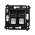 Avanti Розетка RJ-45 в стену, 5e двойная,Черный квадрат