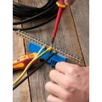 Шина нулевая N 63.22 изолятор на DIN-рейку (латунь)