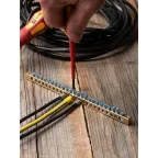 Шина PEN ноль-земля 6х9мм 24 отверстия латунь крепеж по краям PROxima