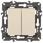 Переключатель двойной, 10АХ-250В, Эра Elegance, сл.кость,14-1106-02