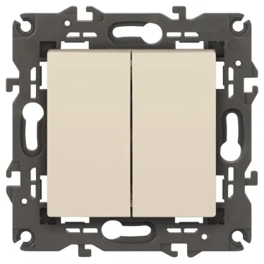 Переключатель двойной, 10АХ-250В, Эра Elegance, сл.кость,14-1106-02