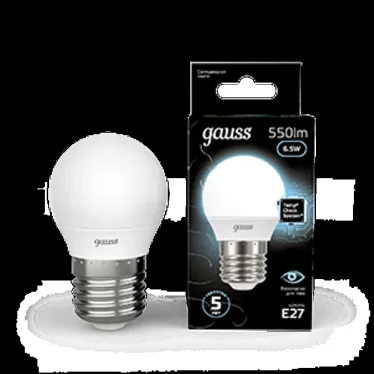 Лампа светодиодная LED 6.5 Вт 550 лм 4100К шар P45 нейтральный E27 AC 220В Black Gauss