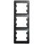 GLOSSA Рамка 3 поста вертикальная антрацит