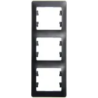 GLOSSA Рамка 3 поста вертикальная антрацит