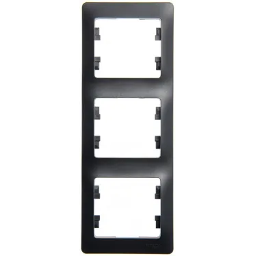 GLOSSA Рамка 3 поста вертикальная антрацит