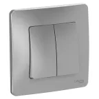 BLANCA скрытой установки двухклавишный выключатель (cх.5), 10A, 250B, алюминий