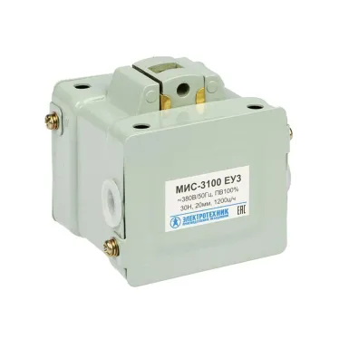 Электромагнит МИС-3100 ЕУ3, 380В, тянущее исполнение, ПВ 100%, IP20, с жесткими выводами