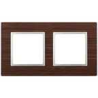 Рамка на 2 поста, дерево, Эра Elegance, венге+алюм, 14-5302-10