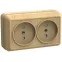 ОКТАВА Розетка двойная наружная сосна без крышки 10А