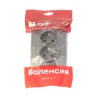 Валенсия лицевая панель розетки 2-местной с/з 16А графит с защ. штор.