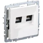 BRITE Розетка компьютерная двойная кат.5E RJ45 РК10-2-БрБ белый