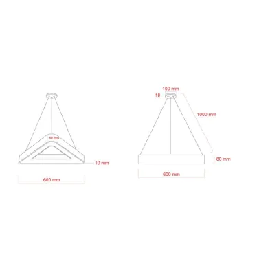 Светильник LED Geometria Delta SPO-153-B-40K-030 30Вт 4000К 2100Лм IP40 600*80 черный подвесной драйвер внутри