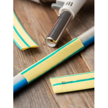 Трубка термоусаживаемая ТУТ нг 25/12,5 желто-зеленая в отрезках по 1м PROxima