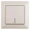 Выключатель Intro Solo 4-102-02 одноклавишный с подсветкой, 10А-250В, IP20, СУ, слоновая кость