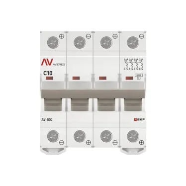 Выключатель автоматический AV-6 DC 4P 10A (C) 6kA AVERES