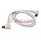 Шнур ТВ гнездо - ТВ штекер, угловой, длина 1,5 метра, белый,