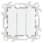 Выключатель трехклавишный, белый