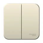 Выключатель наружный двухклавишный BLANCA (cх.5), 10A, 250B, молочный